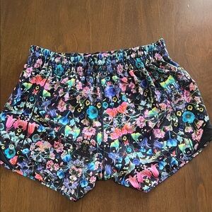 Lululemon “Hotty Hot High-Rise Lined Short 4”.  Size 10. Vibrant Pattern.